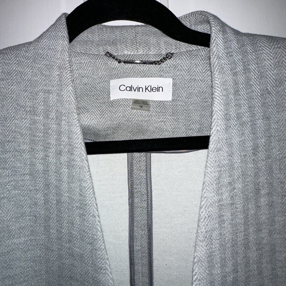 🤍 Calvin Klein Women’s Gray One-Button Blazer 🤍 - Picture 4 of 6